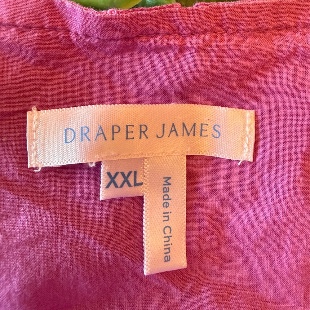 Draper James Purple Eyelet V-Neck Blouse - Picture 12 of 14